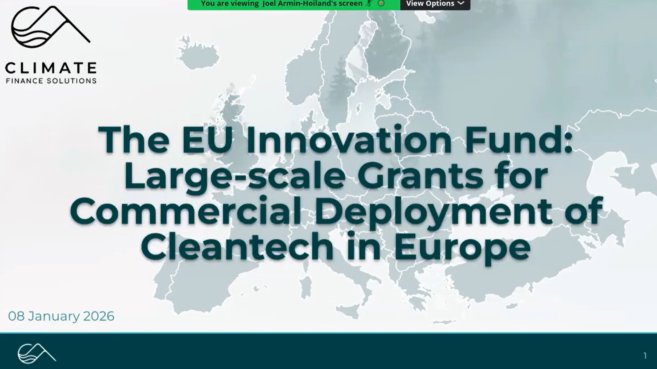 Webinar Recording: €5.2B EU Innovation Fund Now Open – What it Takes to Compete