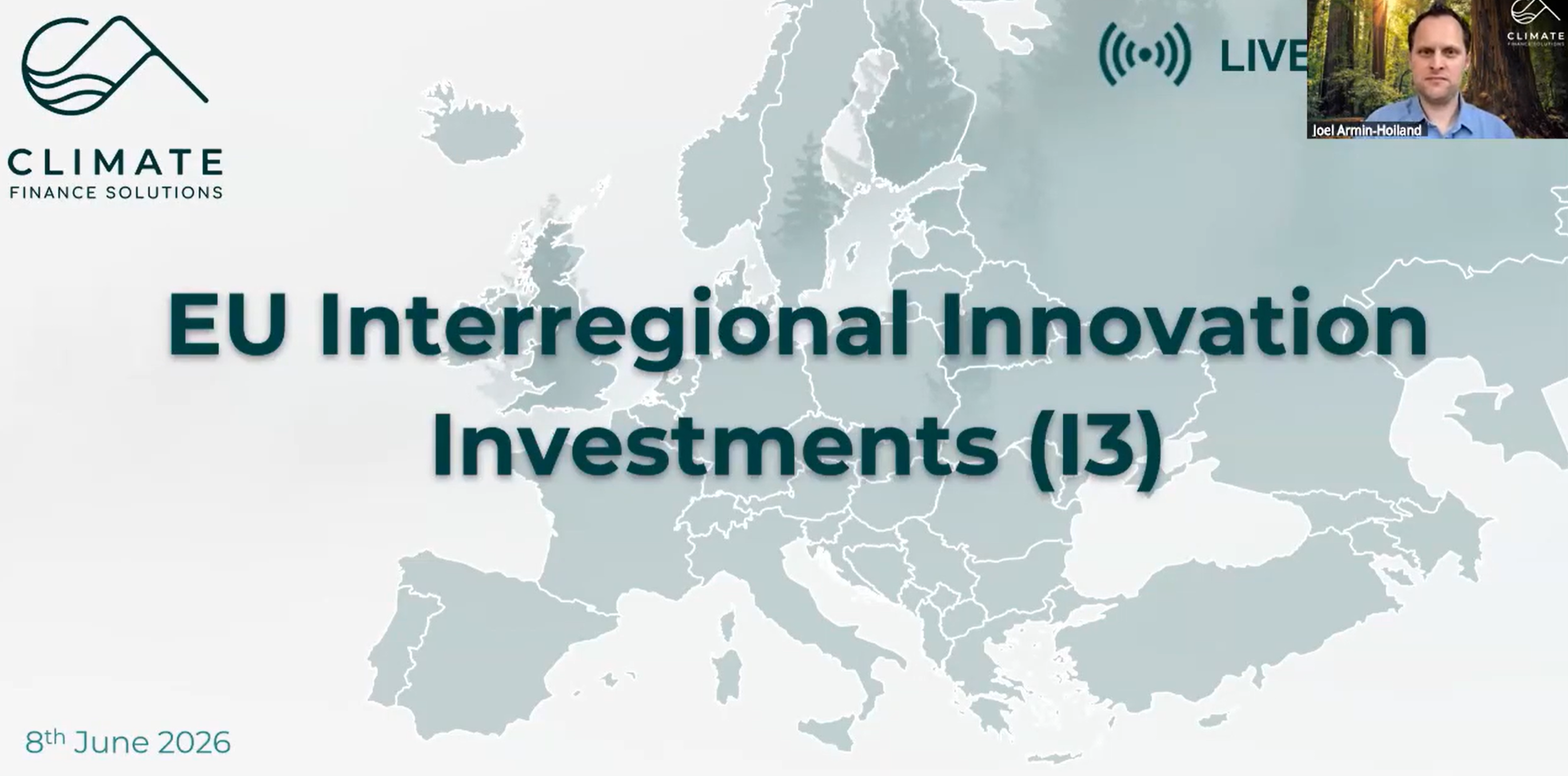 Webinar Recording: €176M for EU Interregional Innovation through I3 Instrument