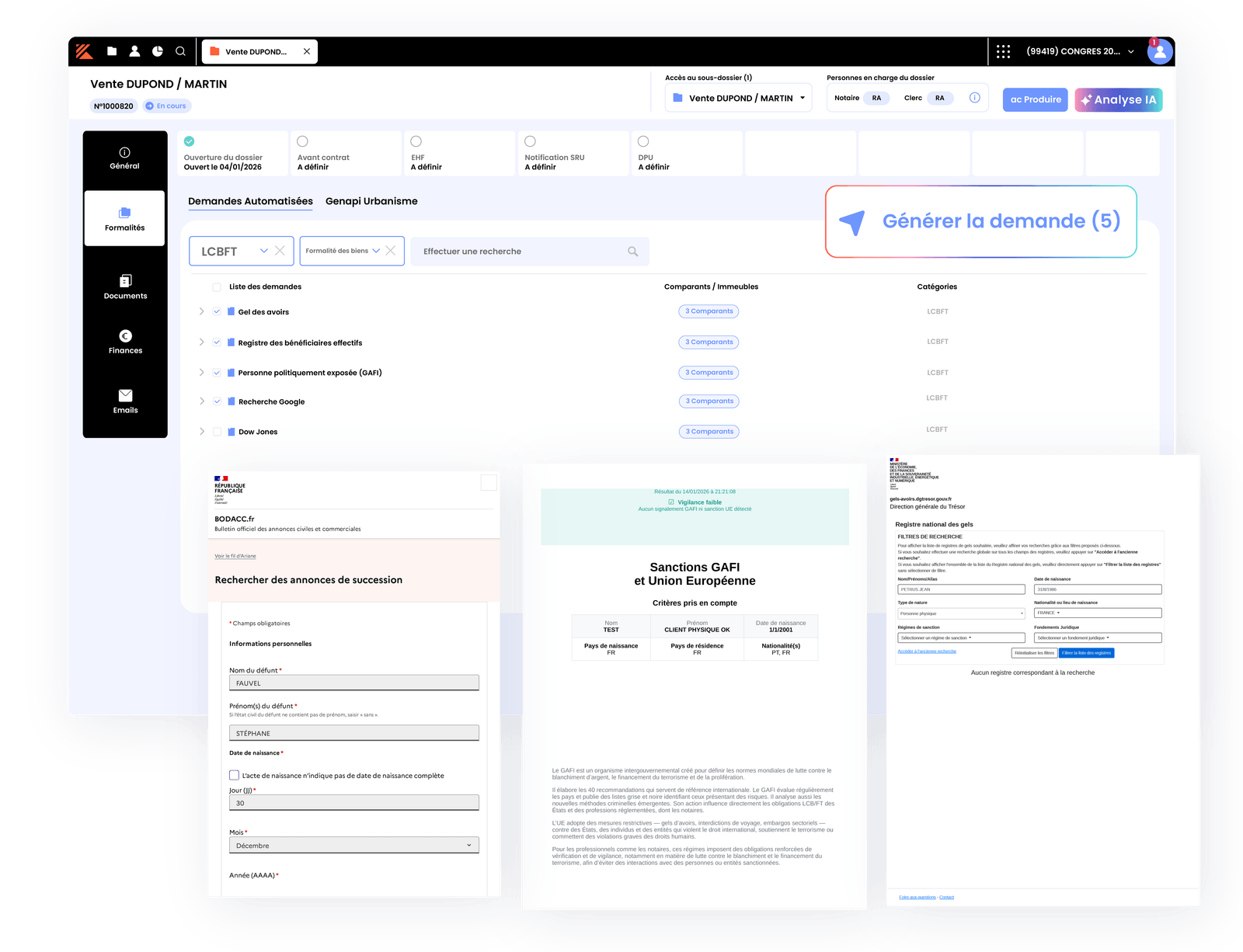 Formalités LCB-FT logiciel