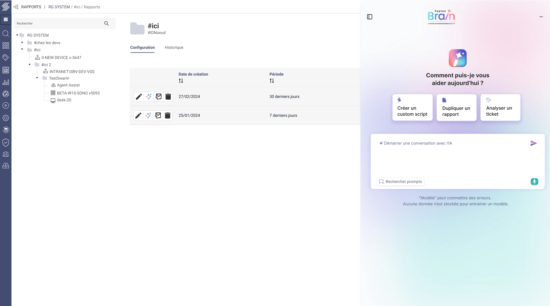 IA Brain agentique dans la plateforme RG Systeml Suite