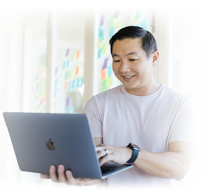 Jeff using laptop session