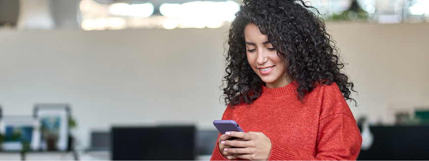 DXC Employee on her phone