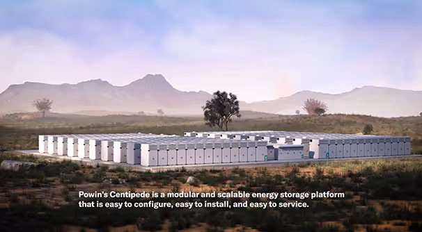 Powin Centipede Modular Facility 3D Render 