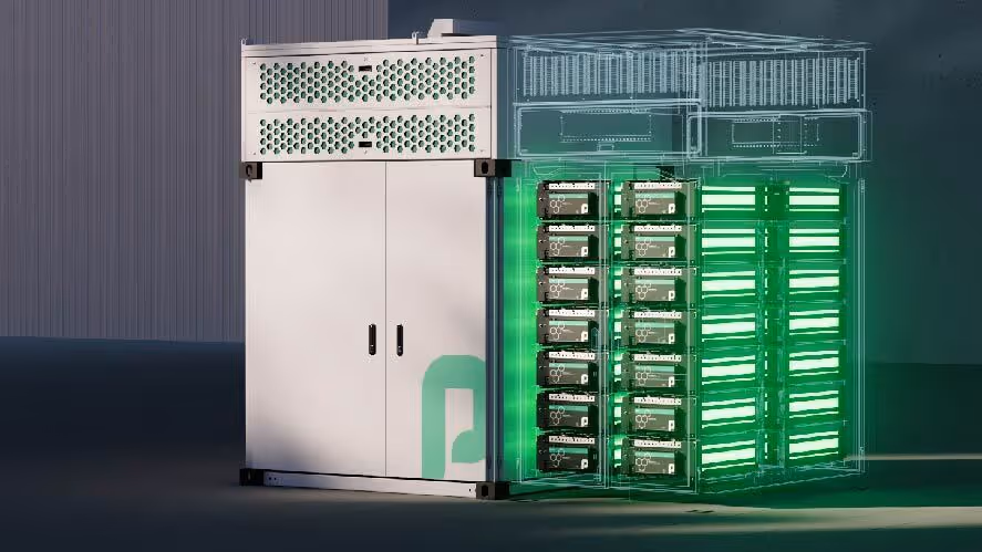 3D Render of Powin's Centipede Battery Storage System