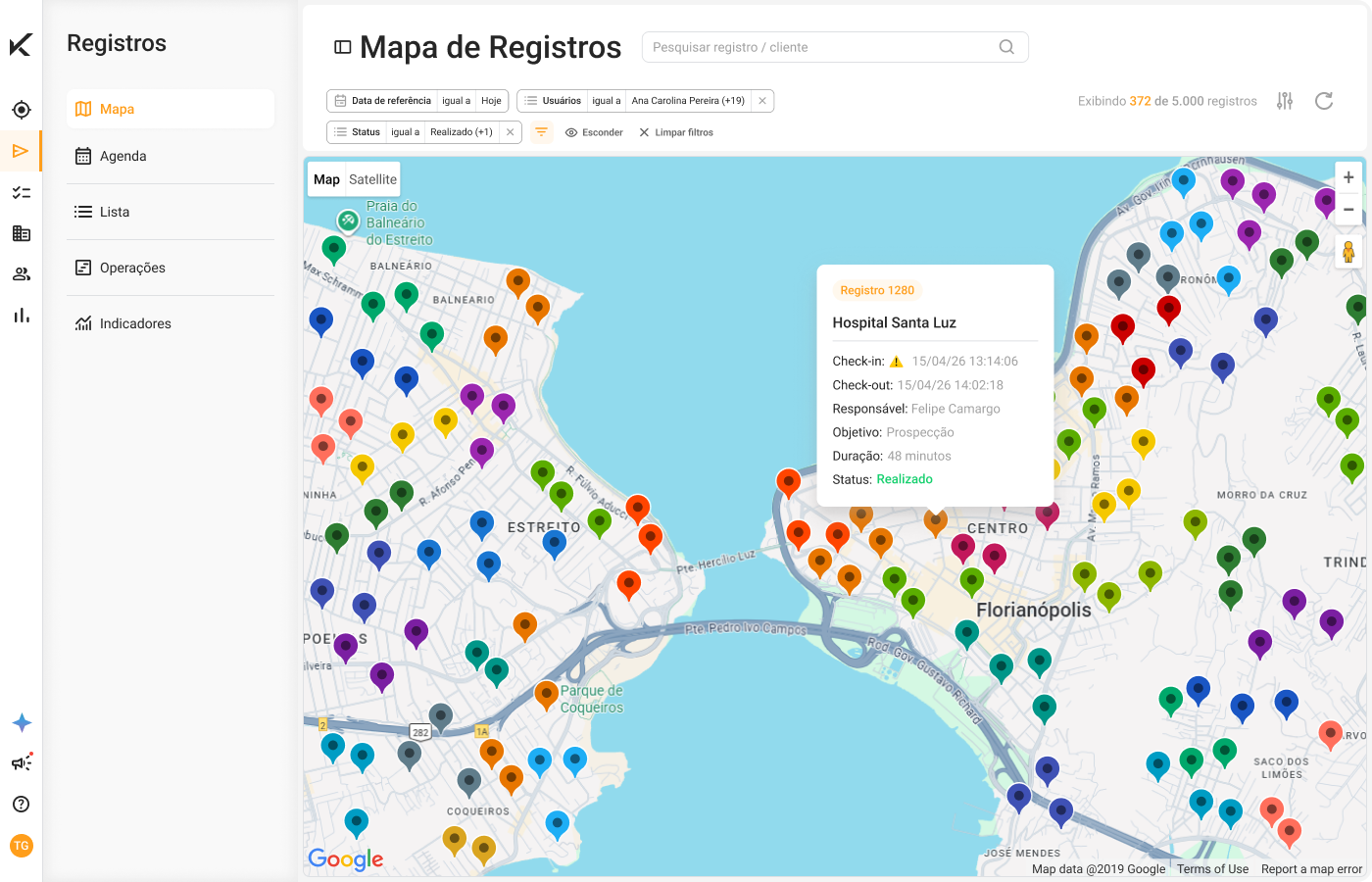 mapa de registros
