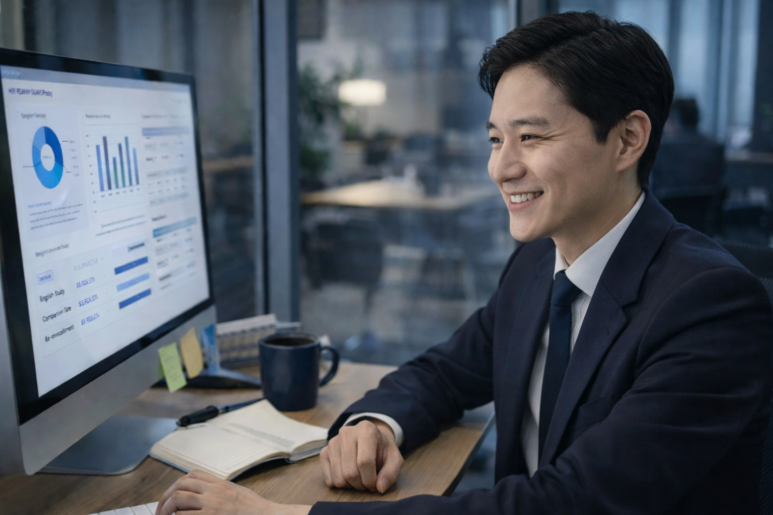 Speak의 챌린지 프로그램 성과를 확인하는 강북삼성병원의 교육인재개발팀