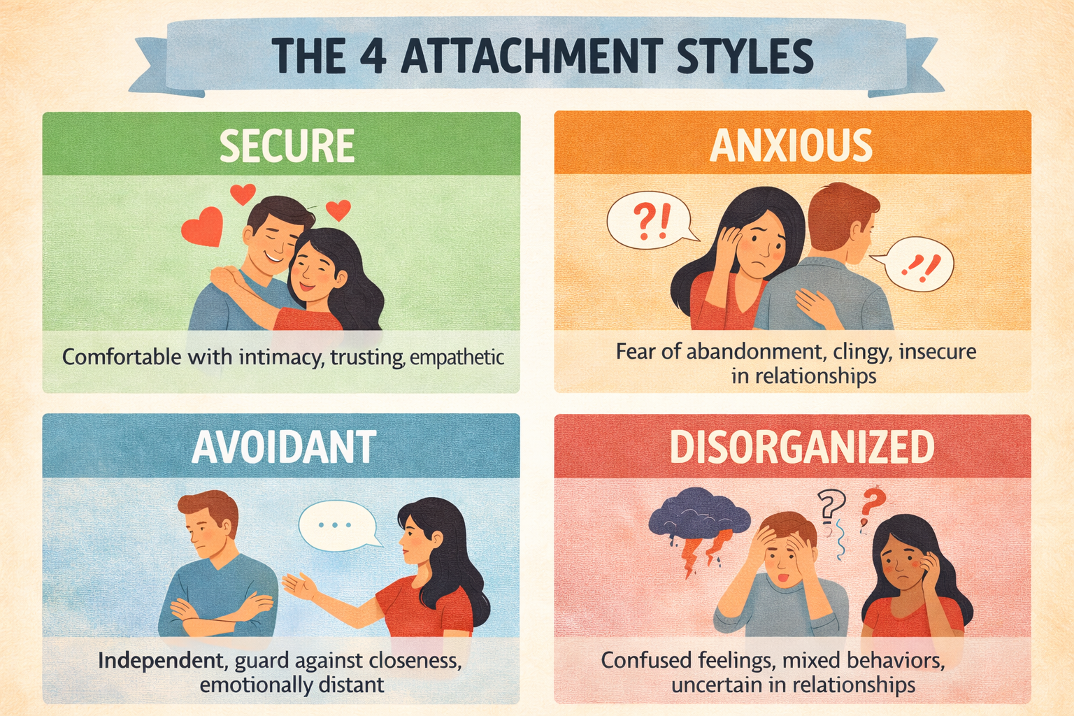 The 4 Major Attachment Styles