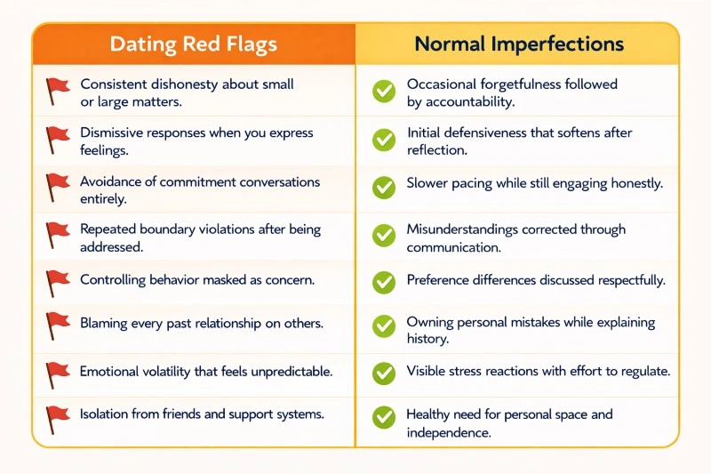 Dating Red Flags vs. Normal Imperfections