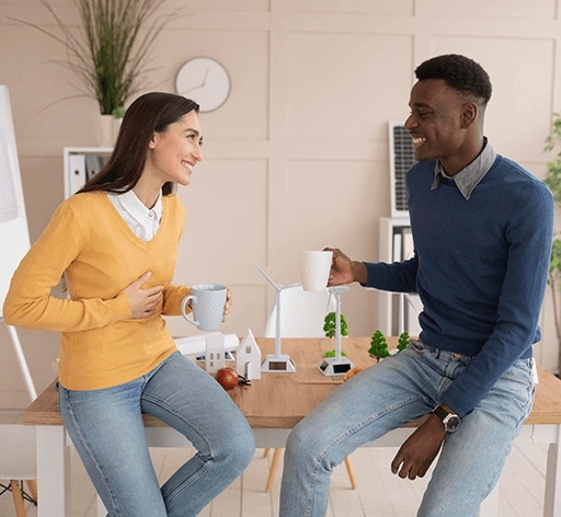 An honest, happy conversation between two people