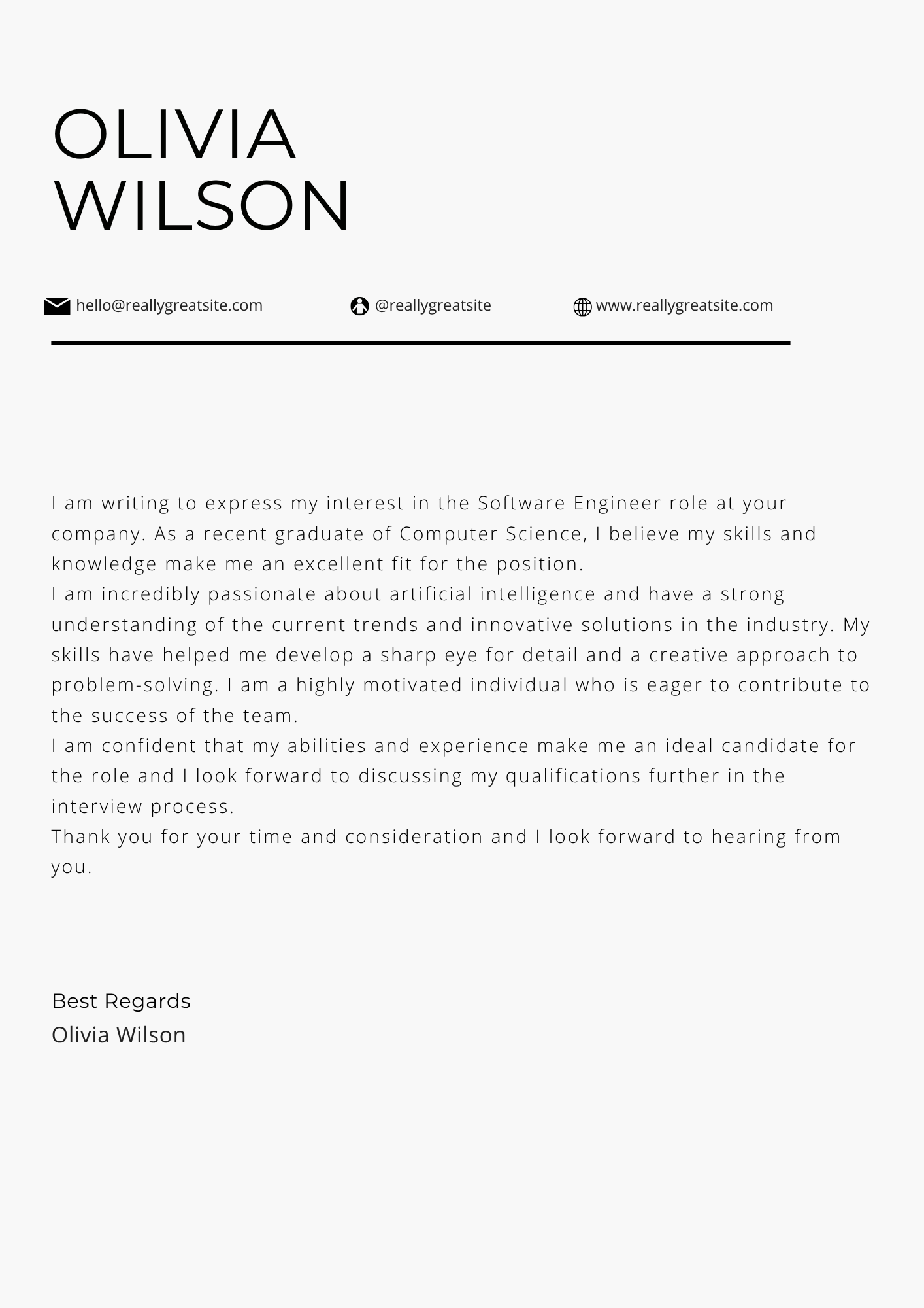Basic cover letter template