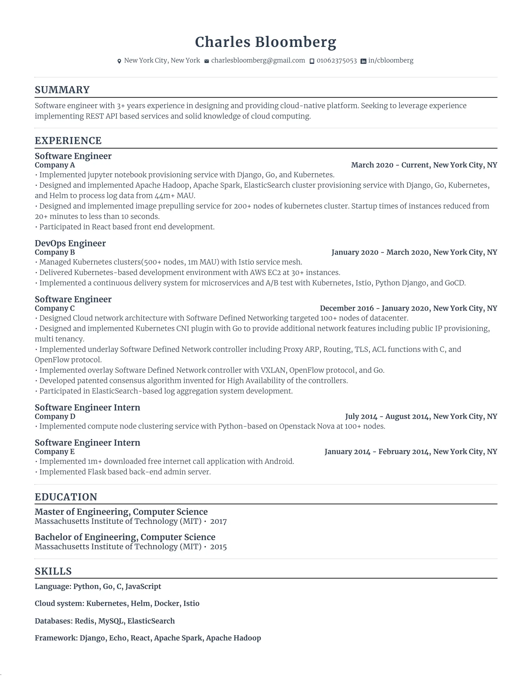 Engineering Resume Template