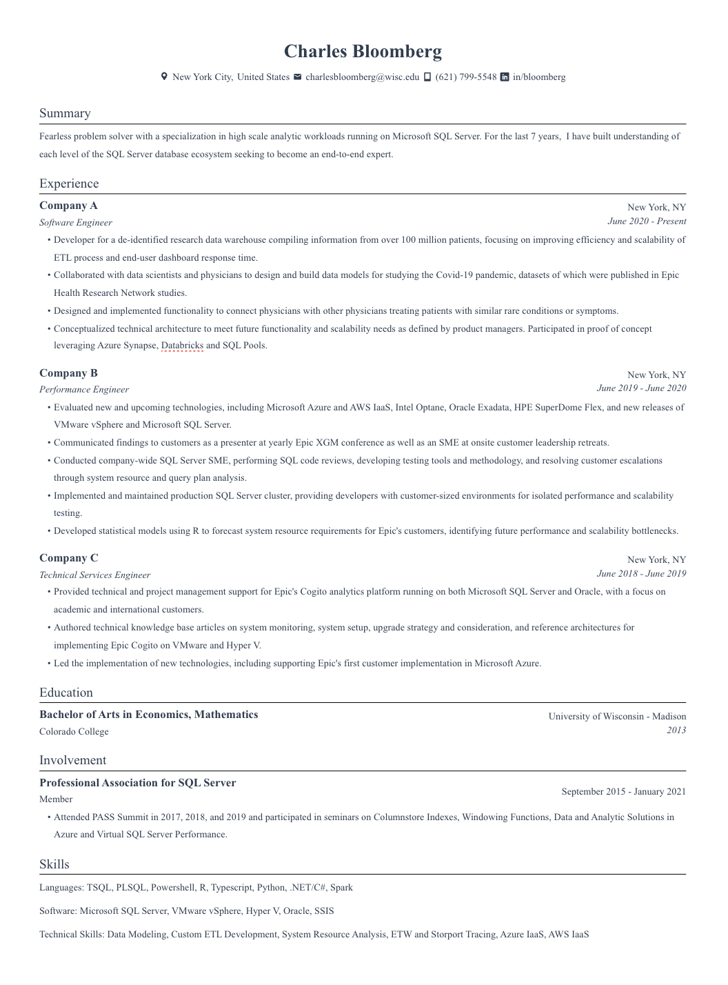 FAANG Resume Template