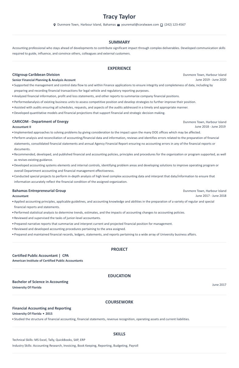 Finance Resume Template