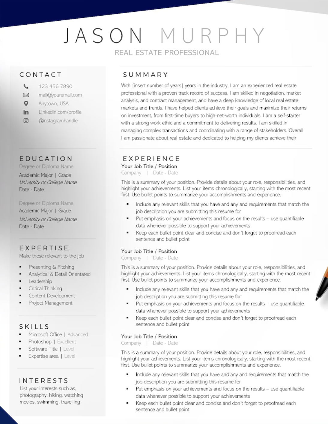Marketing Resume Template