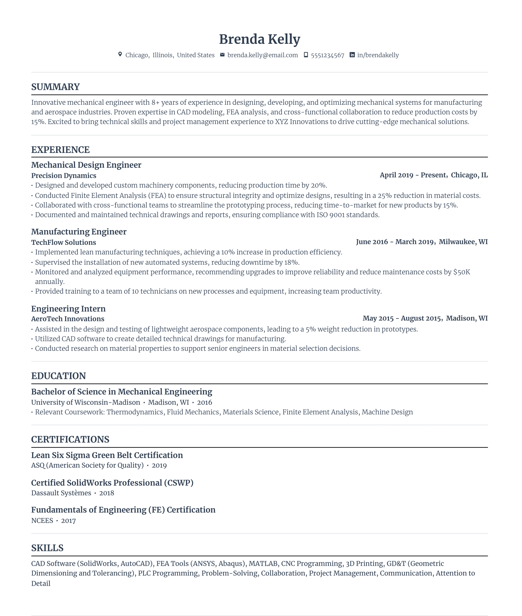 US Resume Template