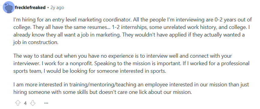 On Reddit, a hiring manager explained the importance of putting effort into your application