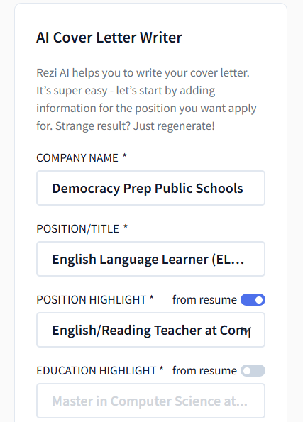AI Cover Letter Writer