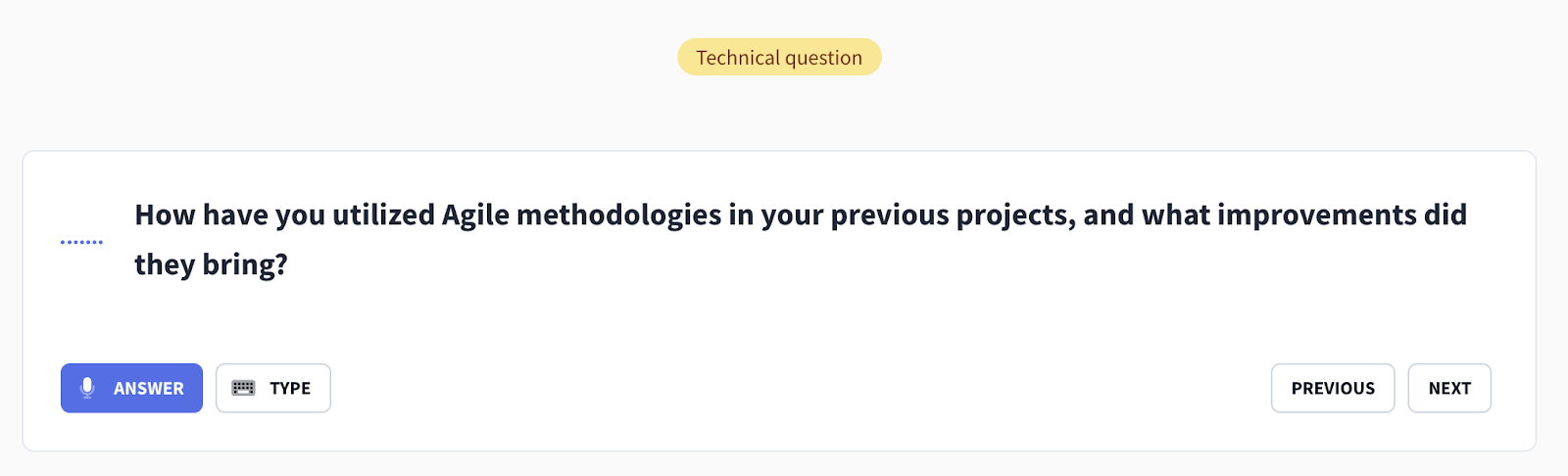 AI Interview technical question example