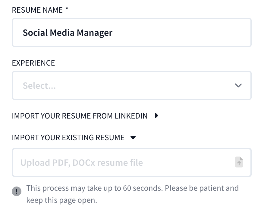 Import LinkedIn profile