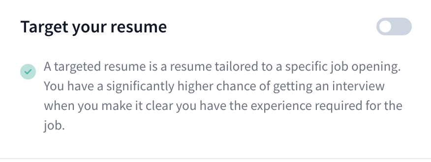 Target your resume with a job description