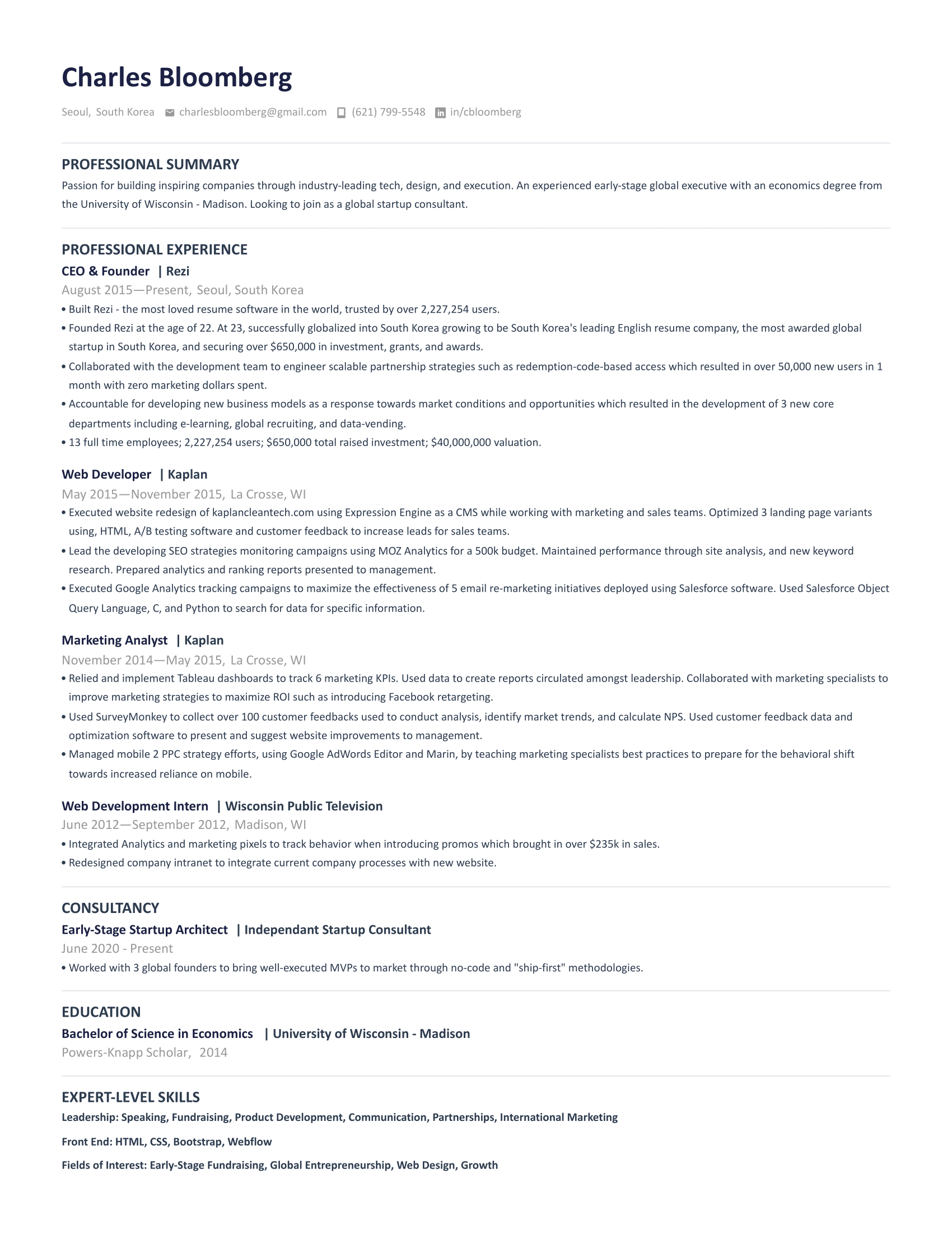 professional resume template