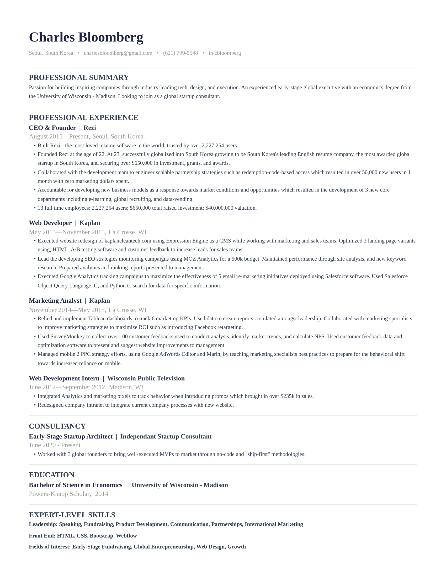 neat resume template