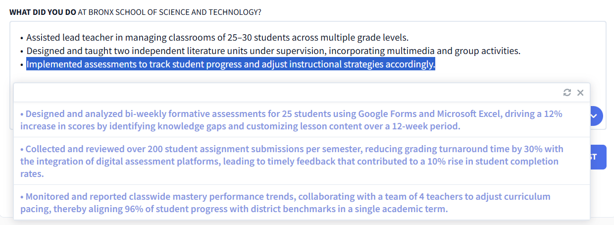 rezi bullet point editor