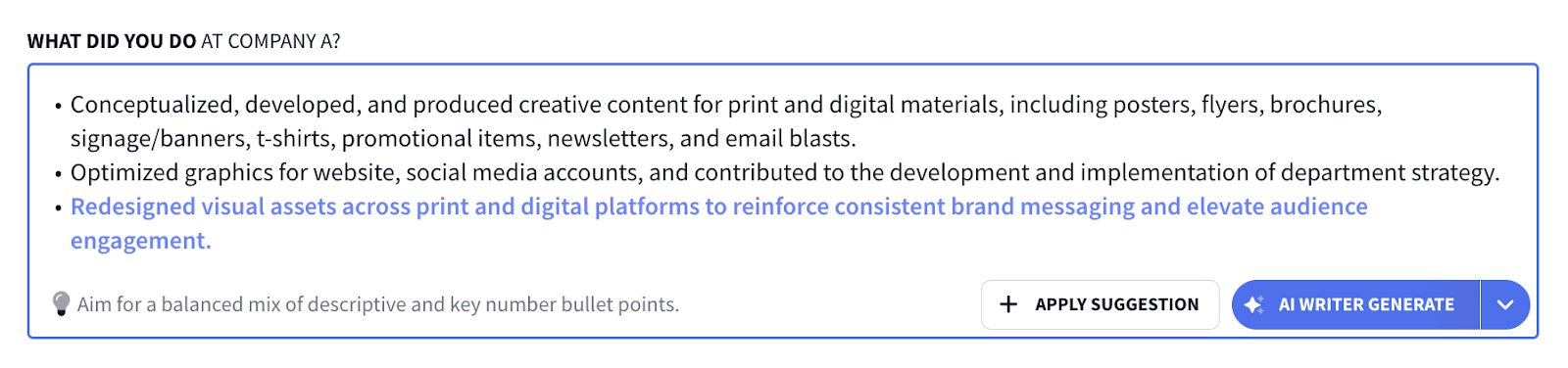 ai bullet point writer