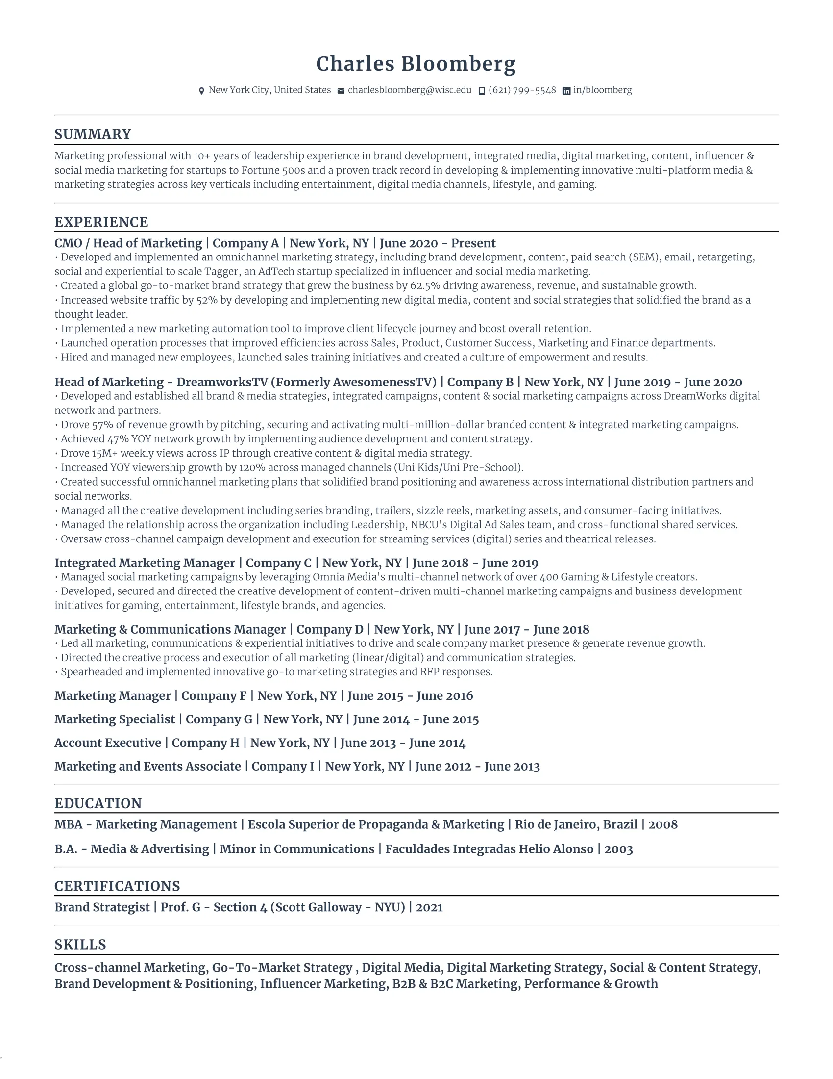 Chief Marketing Officer