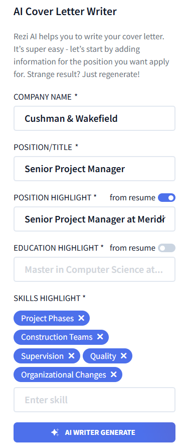 ai cover letter writer