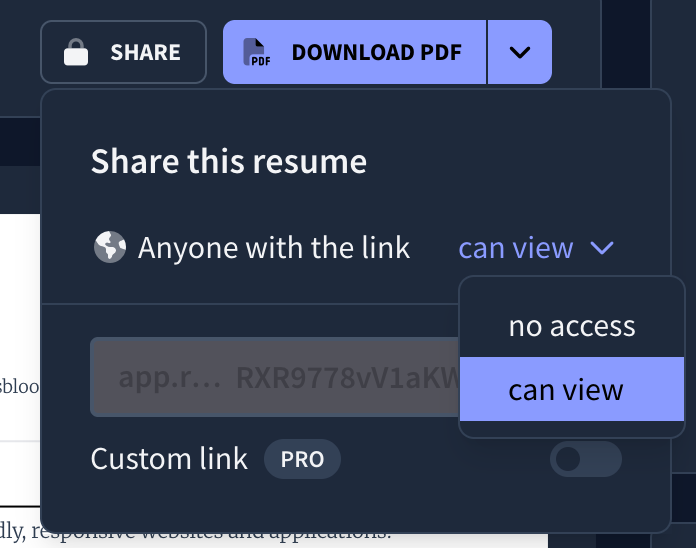 resume download options
