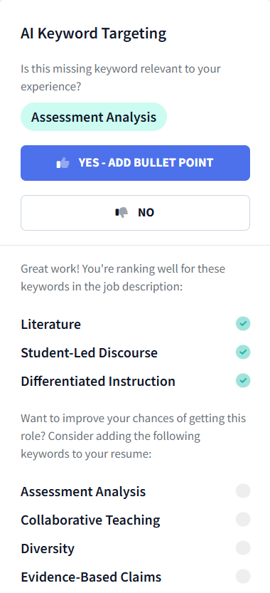ai keyword targetting