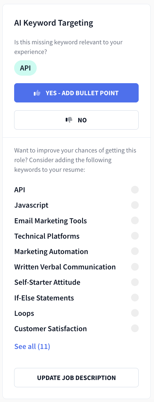 Rezi ai keyword targeting