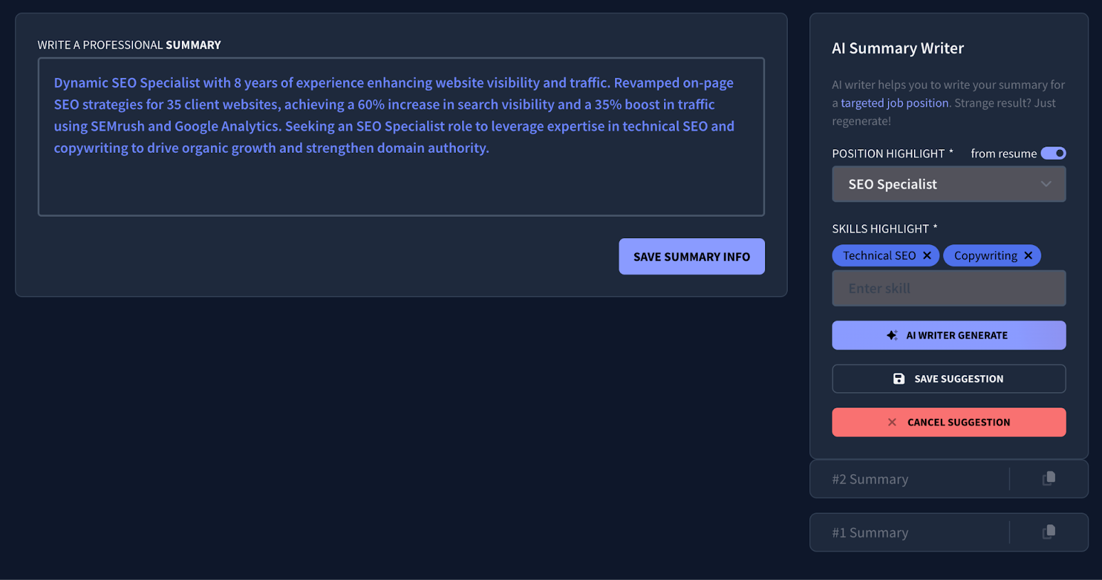 rezi ai summary witer