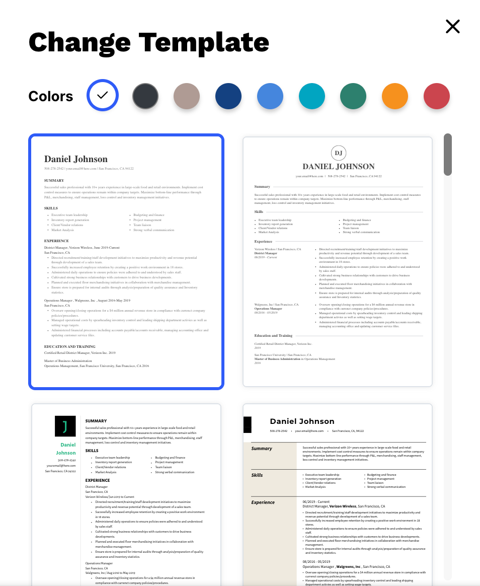 Resume-Now templates