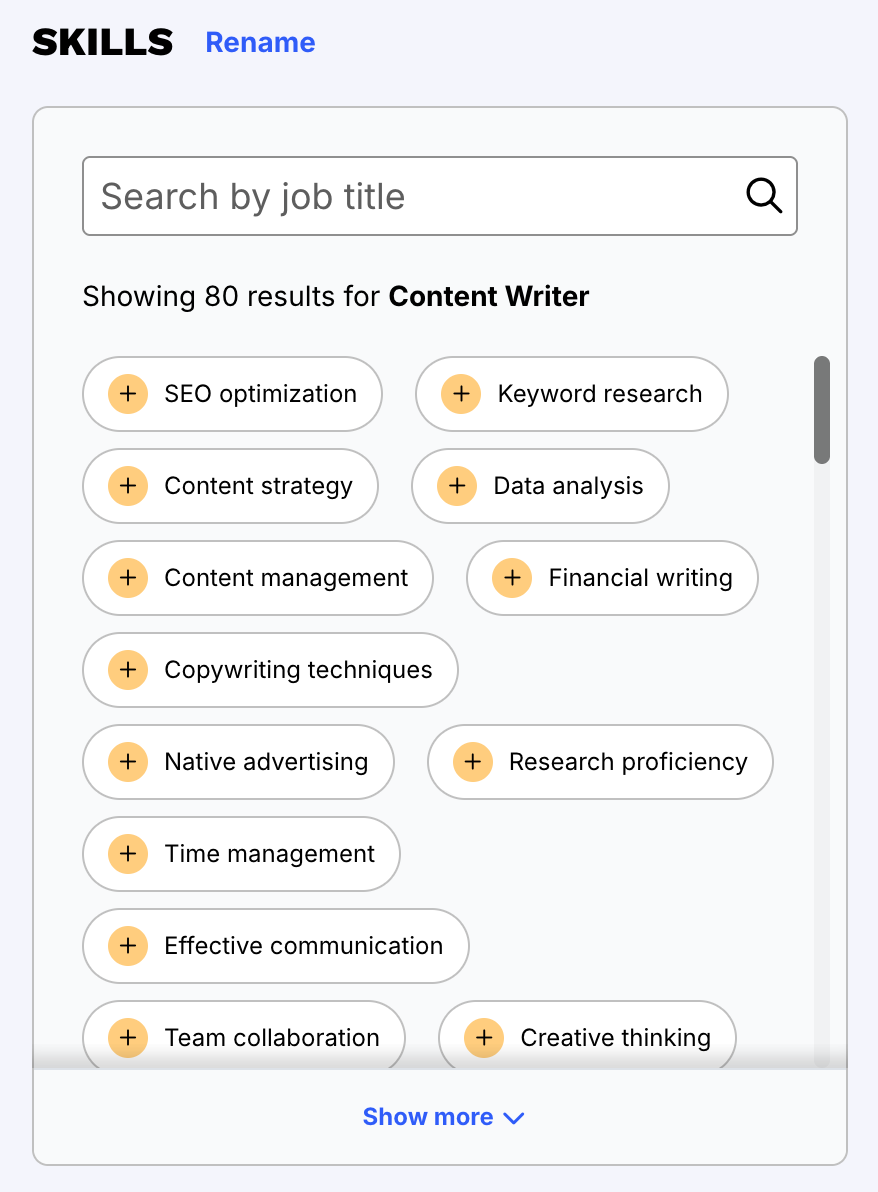 Resume-Now AI skills