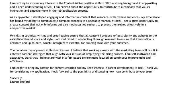 Resume-Now cover letter