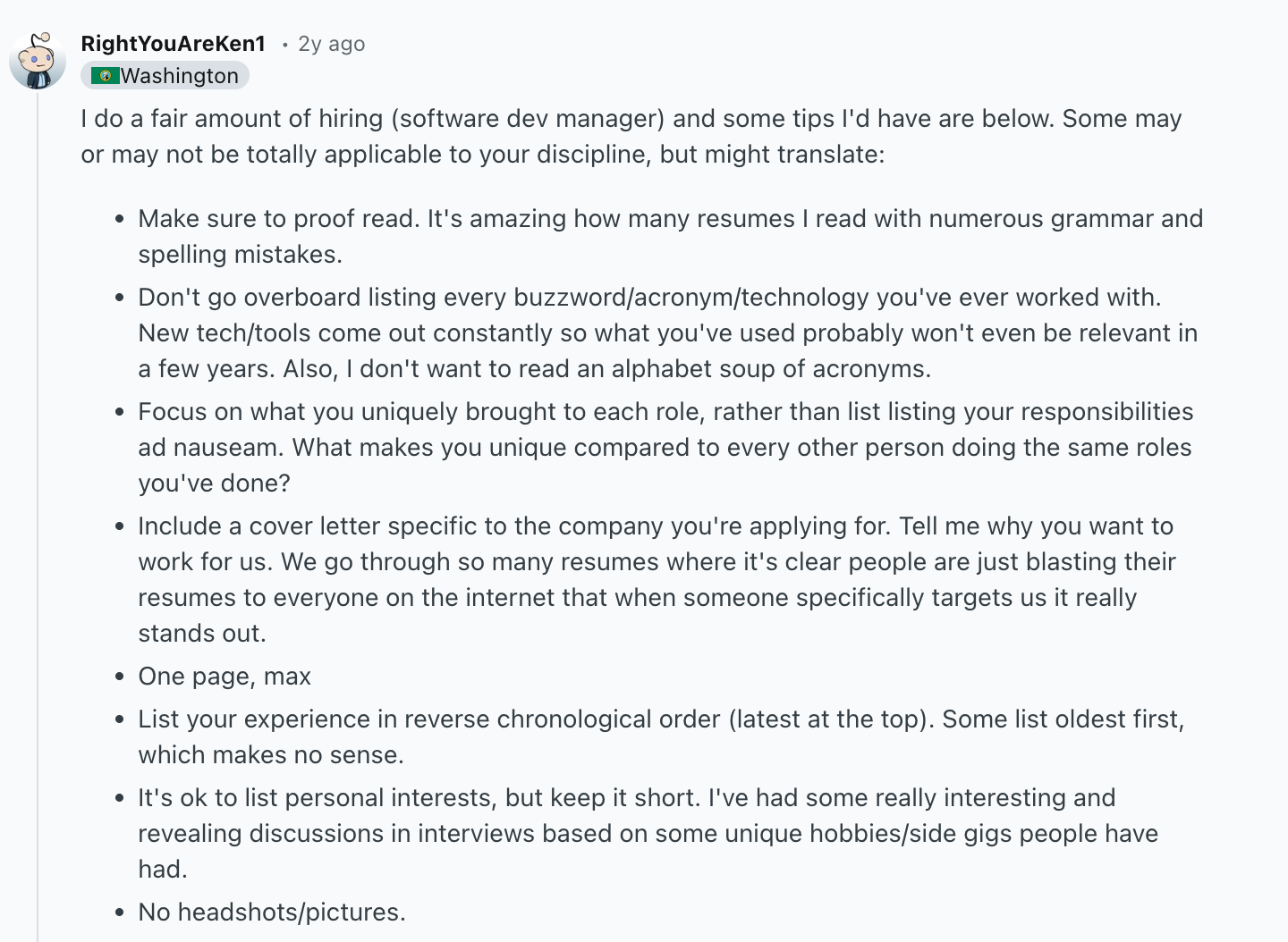 things to include in a US resume