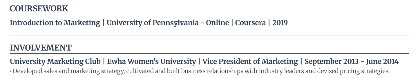 resume extra sections