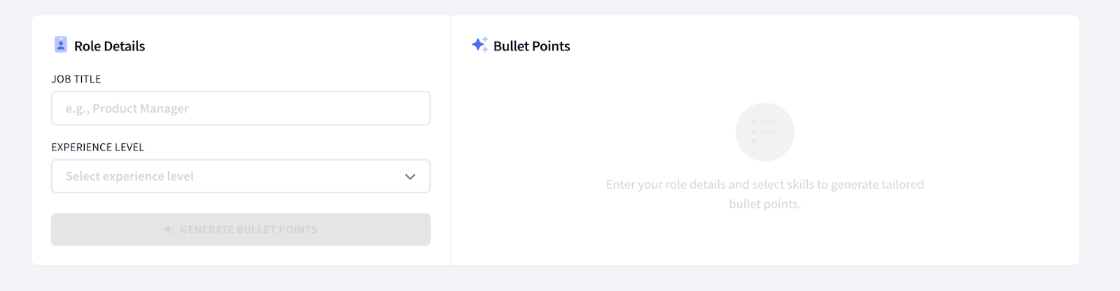 Rezi bullet point generator