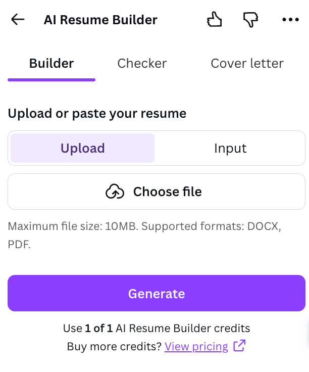 canva ai resume builder