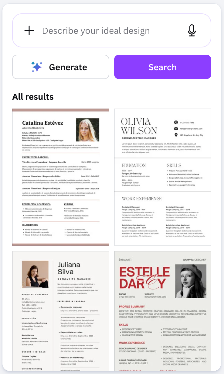 canva resume template