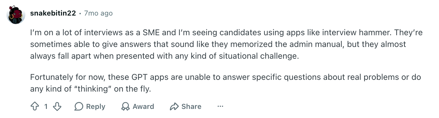 AI during an interview