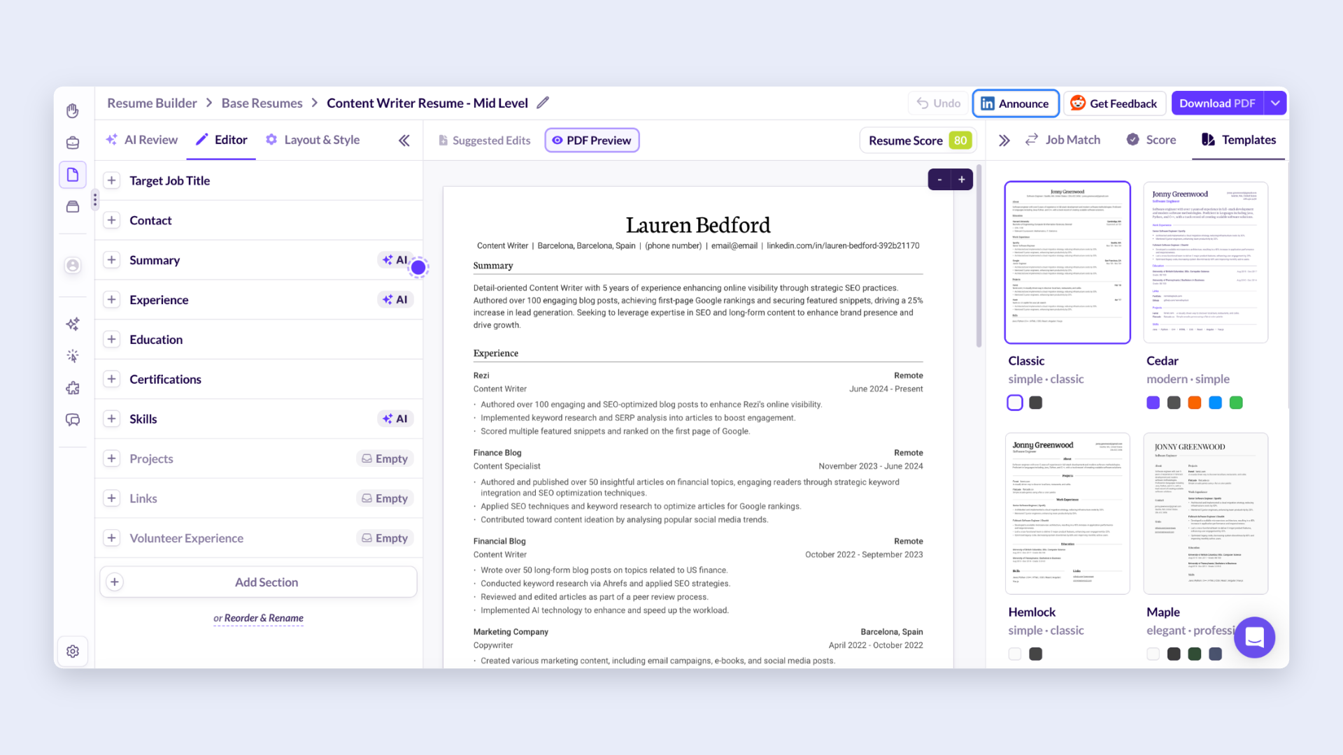 Huntr interface