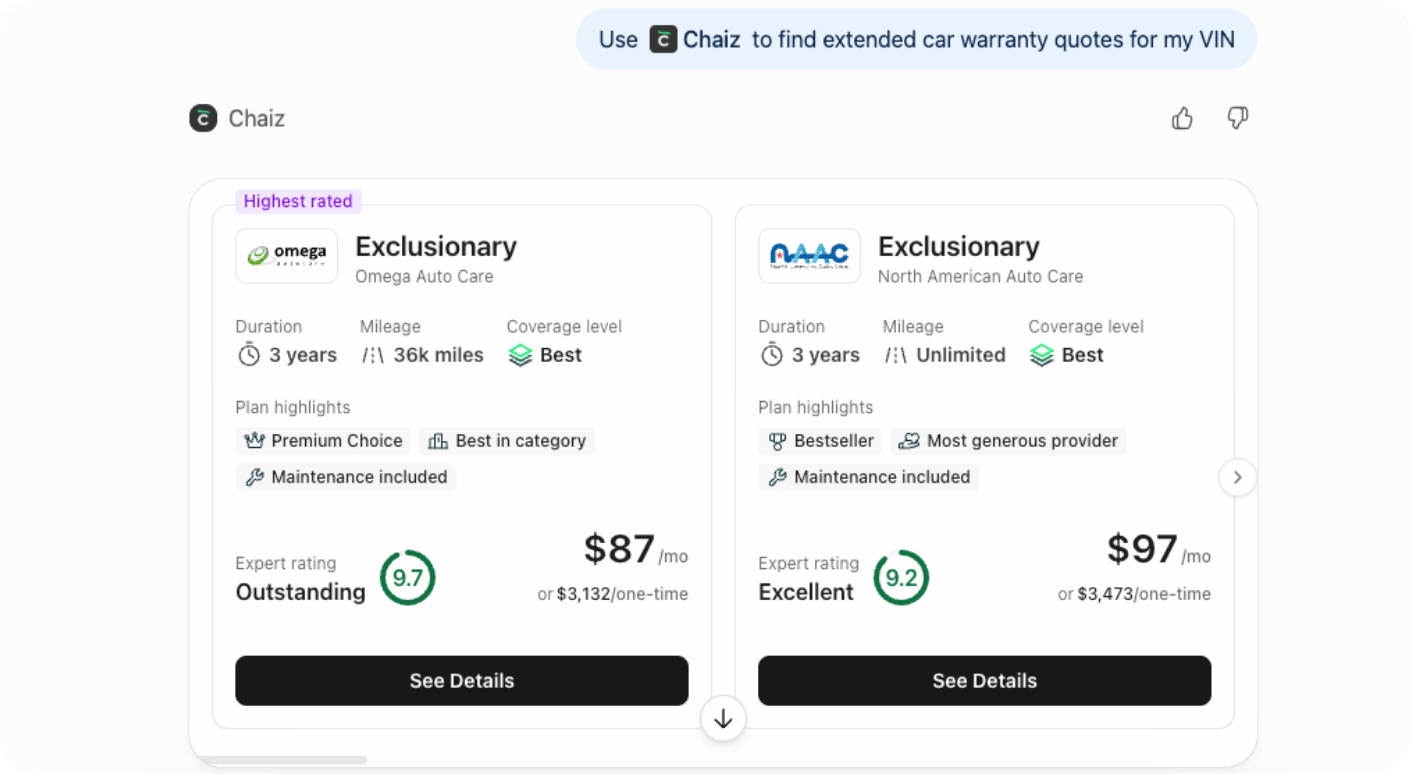 Review & Check Coverage Chaiz