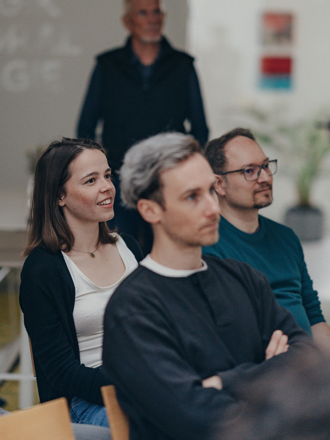 Phoenix design team attenting watching the talk of Leonardo B. Foureaux at our design studio in stuttgart, Germany.