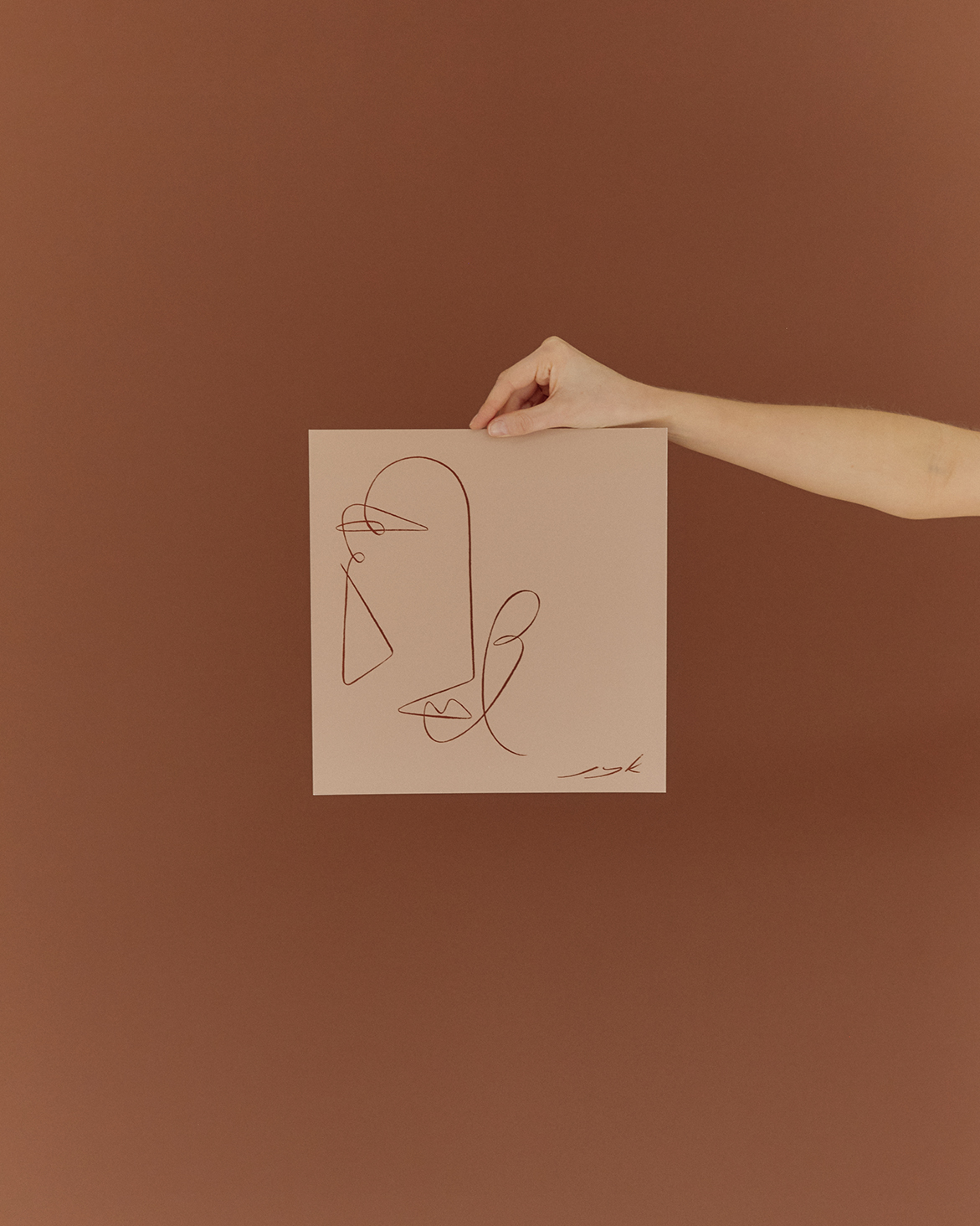 <p><strong>Materials: </strong>Burnt sienna on 30x30cm terracotta fine-art paper.</p> <p><strong>Artwork Type:</strong> Unframed archival print</p> <p><strong>Shipping:</strong> Available worldwide (details below)</p> <p><strong>Signed certificate of authenticity</p> <p><strong>Some artworks from the Studio Sale may have subtle imperfections. Prices have been reduced by 30% to account for this.</italic></p>