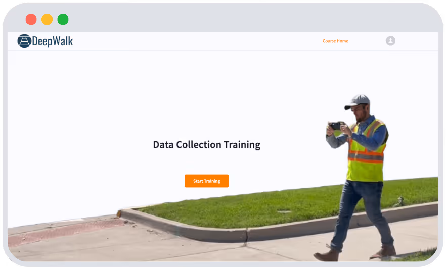 Data Collection Training home screen wrapped in a link block