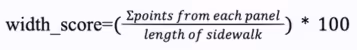 clear width sidewalk and curb ramp score formula