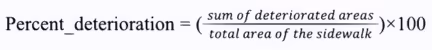 percent deterioration sidewalk and curb ramp formula